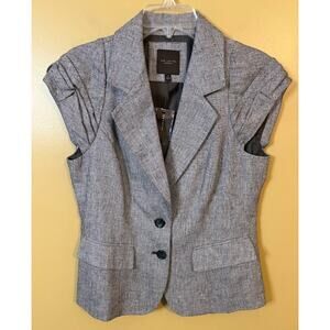 The Limited Gray Cap Sleeve Linen Blend Blazer Size‎ Medium NWT